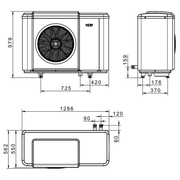 WOLF lucht/water warmtepomp monoblock CHA-07/400V - Afbeelding 10