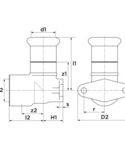 VSH XPress Koper muurplaat 90°