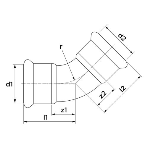 VSH XPress Koper bocht 45°