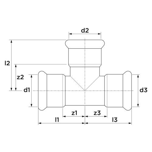 VSH XPress Staalverzinkt T-stuk