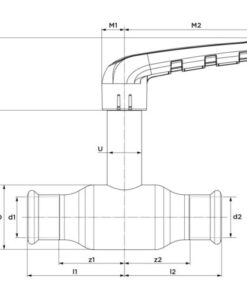 VSH XPress FullFlow Staalverzinkt kogelafsluiter met verlengde spindel