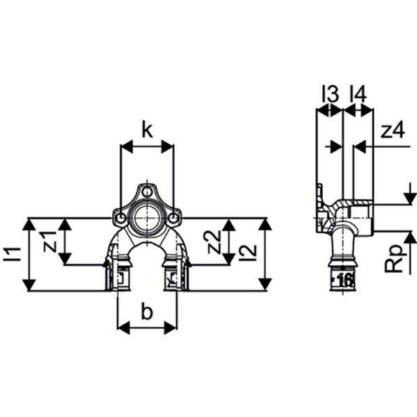 Uponor S-Press PLUS U-muurplaat Ø25-Rp1/2"FT-20mm - Afbeelding 3
