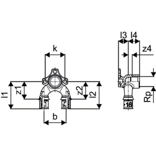 Uponor S-Press PLUS U-muurplaat Ø25-Rp1/2"FT-20mm - Afbeelding 3