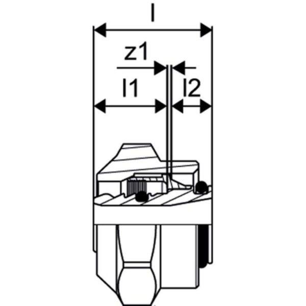 Uponor Smart Aqua SK-schroefkoppeling Geberit Ø16-1/2"FT - Afbeelding 3