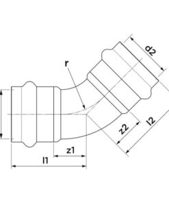 VSH SudoPress Koper bocht 45°