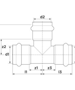 VSH SudoPress Koper T-stuk verloop