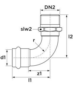 VSH SudoPress Koper overgangsbocht 90°