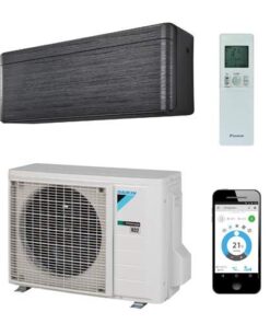 Daikin Stylish binnen + buitenunit zwart hout R32 (inclusief IR afstandsbediening en WLAN)
