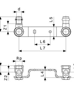 Viega Profipress Koper press muurplaatbeugel met SC contour