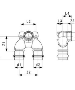 Viega Sanpress Koper press doorstroommuurplaat met SC contour