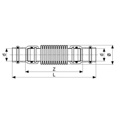 Viega Profipress Koper press expansiestuk pers x pers