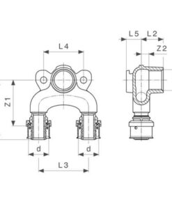 Viega Smartpress dubbele muurplaat pers x binnendraad x pers
