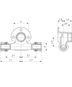 Viega Smartpress muurplaat T-stuk pers x binnendraad x pers