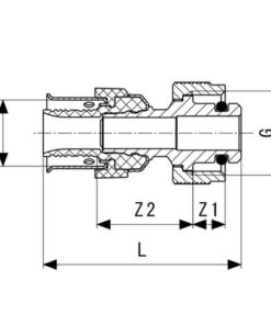 Viega Smartpress overgangsstuk pers x Prevista-steek