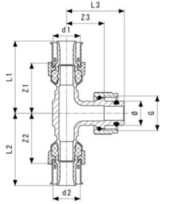 Viega Smartpress overgangs T-stuk