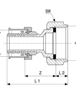 Viega Smartpress schroefkoppeling pers x binnendraad