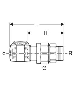 Geberit FlowFit 3-delige overgangskoppeling