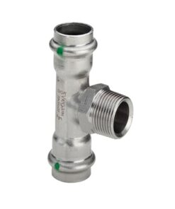 Viega Sanpress Inox RVS T-stuk met SC-contour pers x buitendraad x pers