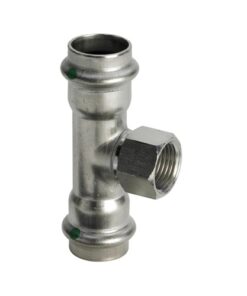 Viega Sanpress Inox RVS T-stuk met SC-contour pers x binnendraad x pers