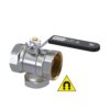 Raminex kogelkraan s.27 met filter en magneet 1.1/4" x 1.1/4" 2x binnendraad 270046