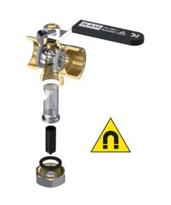 Raminex kogelkraan s.27 met filter en magneet 3/4