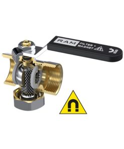 Raminex kogelkraan s.27 met filter en magneet 3/4
