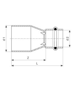 Viega Sanpress Inox RVS inschuifverloopsok met SC-contour