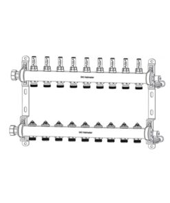 Heimeier Dynacon Eclipse RVS Vloerverwarming Verdeler 9 groeps